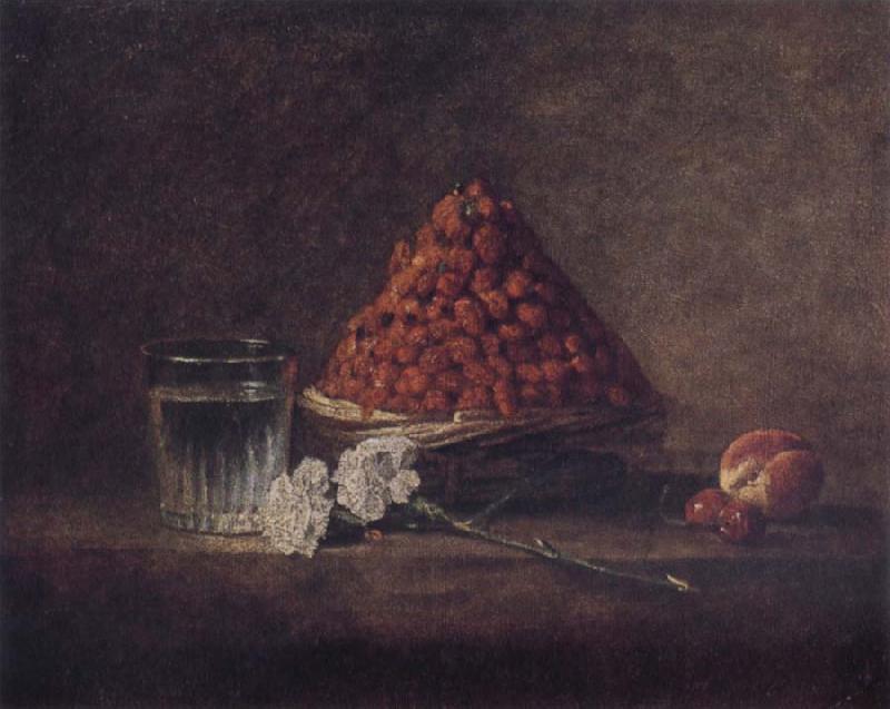 Jean Baptiste Simeon Chardin Still Life wtih Basket of Strawberries France oil painting art